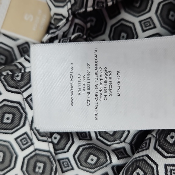 MICHAEL KORS LS BLOUSE SUZE SMALL GREY & WHite - Picture 8 of 8